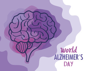 world alzheimer day with brain vector illustration design