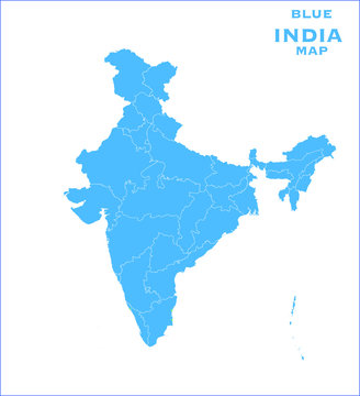 Blue map of India new India map 2020