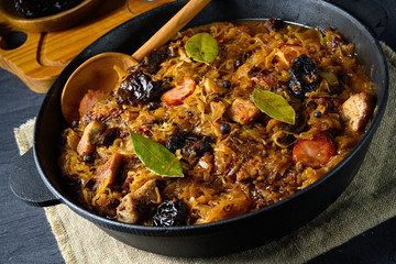 A real Polish 'Bigos,'after an old recipe with dried plums and wine.