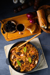 A real Polish 'Bigos,'after an old recipe with dried plums and wine.