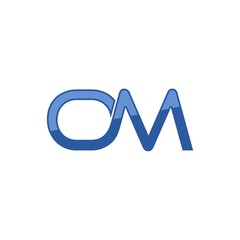 Letter OM Logo Design isolated on white background