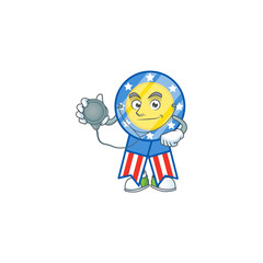 USA medal mascot icon design as a Doctor working costume with tools