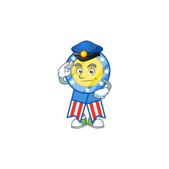 Obraz premium A character design of USA medal working as a Police officer