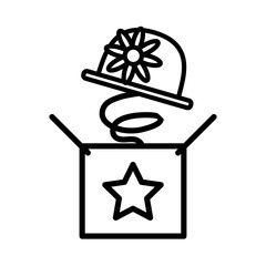 surprise box with a cute hat on white background © djvstock