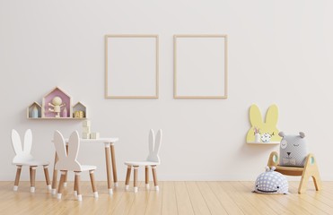 Interior mockup, kids room, wall frame mockup.