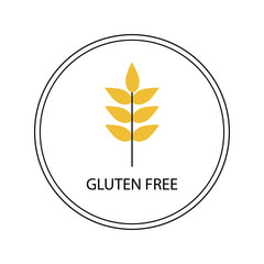 Gluten free logo vector icon in minimalist style