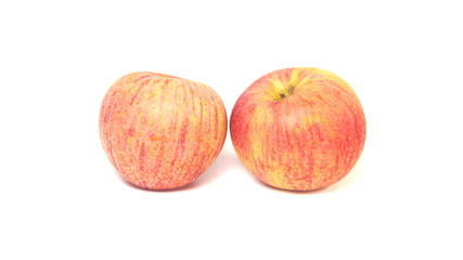 Red apples isolated on a white background.