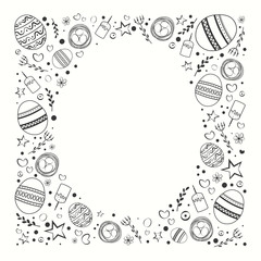 Easter poster on a light background. Place for text.