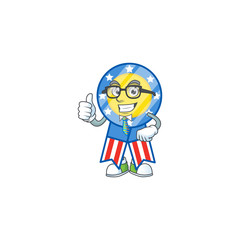 USA medal cartoon successful Businessman wearing glasses