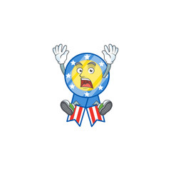 A picture of USA medal cartoon design with shocking gesture