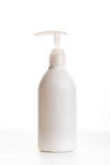 Plastic bottle of household cleaning product isolated on a white background. cosmetic product. House cleaning