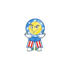 USA medal mascot icon design style with Smirking face