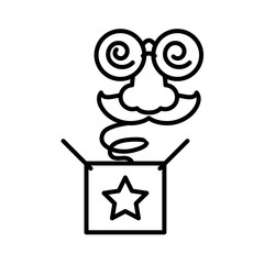 surprise box with face comic on white background © djvstock