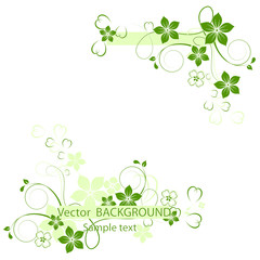 Green abstract flower bacground for your text
