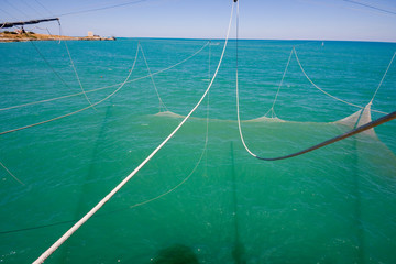 Trabucco, an ancient fishing method on the Italian Adriatic coast. Apulia, Italy