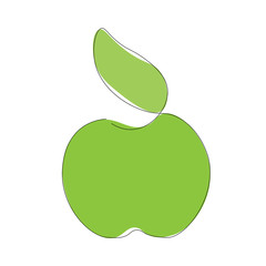 Green apple icon or logo vector illustration