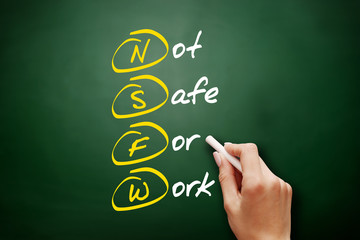 NSFW - Not Safe For Work acronym, business concept background