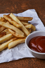 french fries with ketchup
