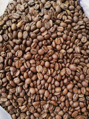  Close up of coffee beans for background                                  