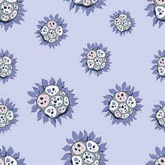 Seamless vector pattern.Fantasy flowers.Natural wallpaper, floral decoration, illustration. Home decor.Spring flowers.Can be used for printing,wrapping paper, poster,wallpaper, greetings and textiles.