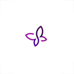 S letter logo butterfly design beauty