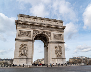 Fototapeta na wymiar Arc de Triomphe at Charles de Gaulle square in winter - Paris, France
