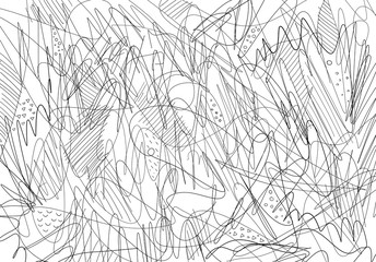 Chaotic line pattern sketch. Hatched drawing picture. Hand drawn vector. Abstract background. - obrazy, fototapety, plakaty
