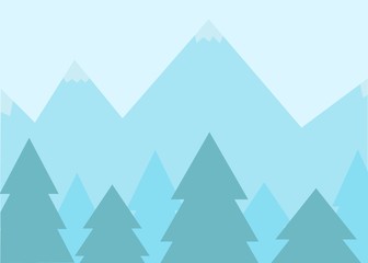 turquoise mountains and forest gently blue, background panorama for inscription vector illustration