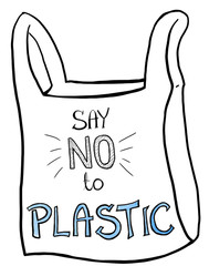 Plastikowa reklamówka znak redukcja plastiku recykling © Ola
