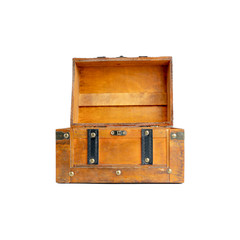 Old wooden treasure box vintage style