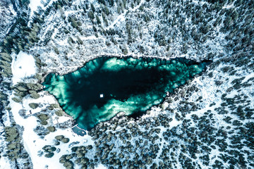 Swiss Mountain Lake in winter