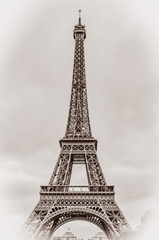 Eiffel Tower vintage photo.