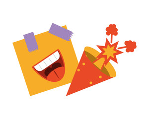 icons april fools day on white background © djvstock