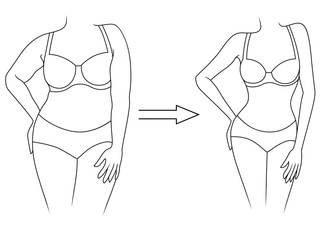 Body of woman on the way to lose weight