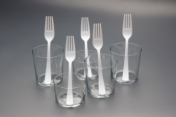 Plastic forks for family food or party with friends