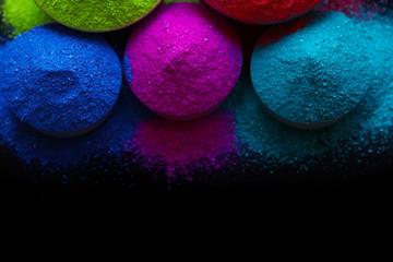 Happy holi. Concept Indian color festival called Holi with copy space