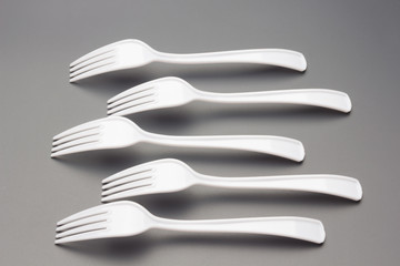 Plastic forks for family food or party with friends