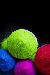 Happy holi. Concept Indian color festival called Holi with copy space