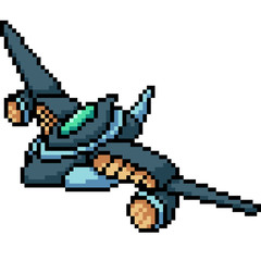 Fototapeta premium vector pixel art isolated jet plane