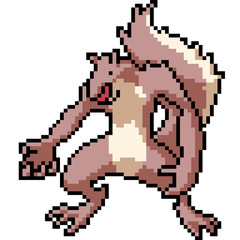 Obraz premium vector pixel art isolated squirrel monster