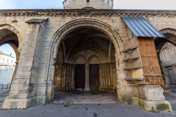 Street view with ancient buildings in Dijon, France