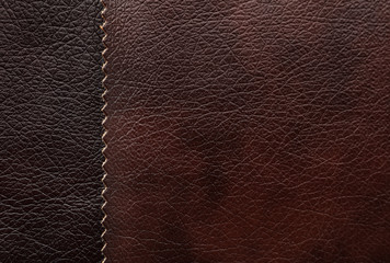 Leather samples of different colors for design as background, closeup