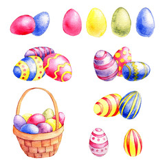 watercolor drawing easter set