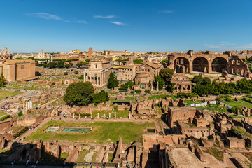 Obraz premium Rome, Italy - October 03 2018: Forum Romanum with the Platine Hill in Rome, Italy