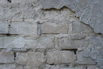 Destroyed Concrete and Brick wall in Italy