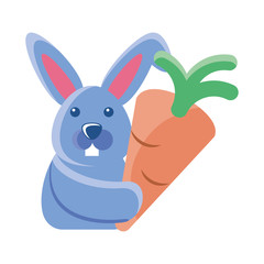 Fototapeta premium cute rabbit with an carrot on white background