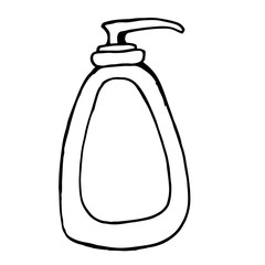 Skin care cosmetic hand drawn vector illustration. Cream, parfume, Serum drop and Face gel or lotion icons. 24 hour face care cream protection. Medical skin cosmetic.