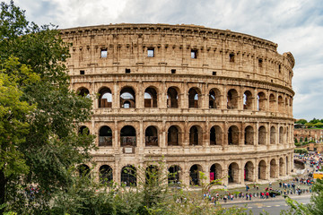 Rome, Italy - October 05 2018: Colosseum a large amphitheatre in Rome, Italy