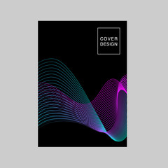 Abstract light line waves in dark background for cover , poster, flyer, or banner design
