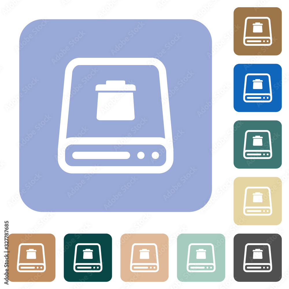 Poster delete from hard disk rounded square flat icons